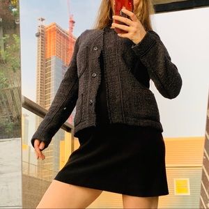 Vince Wool Silk Classy Woven Eyelash Jacket Blazer